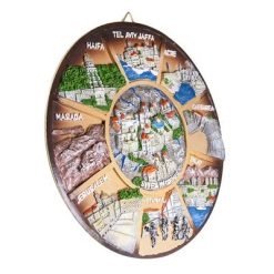 Israel Sites XL Plate + Stand Armenian Ceramic - Ceramic Art - Home Decor