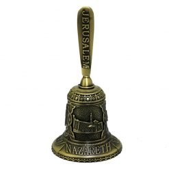 Handmade Bronze Holy Land Sites Solid Copper Hand Bell