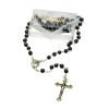 Holy Rosary Black Beaded Hematite stones with Mother Mary and Jesus child Jerusalem Handmade Cross