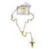 Handmade Rosary Faceted Gold plated Glass Beads Rosary with Crucifix and Charm of Mary