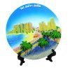 Hand-painted Tel Aviv Jaffa Handcrafted Plate Authentic Armenian Panorama Art Stand Plate