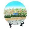 Hand-painted Jerusalem Handcrafted Authentic Armenian Panorama Art Stand Plate