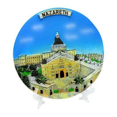 Hand-painted Nazareth Handcrafted Authentic Armenian Panorama Art Stand Plate