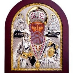 Saint Nicholas Greek Orthodox Jerusalem Byzantine Handmade Silver Plated 925-Mini Size