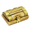 Scrolled Camel Bone Jewelry box from Jerusalem with Brass Copper Ornament- Small Size Handmade