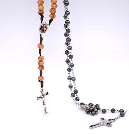 olive wood rosary beads set