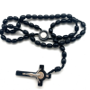 black wooden rosary beads